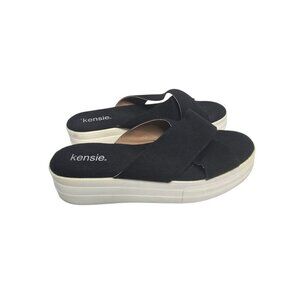 Kensie Rone Black Platform Sandals Slides